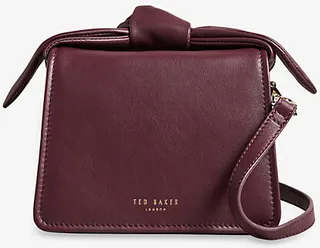 Womens Dp-purple Niyah Knot-detail Mini Cross-body bag