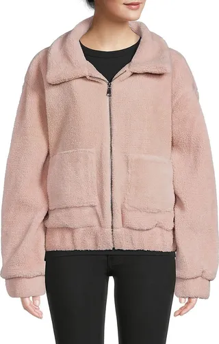 Faux Shearling Zip Teddy Jacket