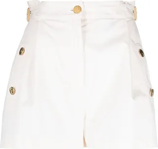 Buckle-Embellished High-Waisted Shorts