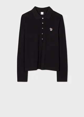 Women's Black Zebra Logo Polo Shirt