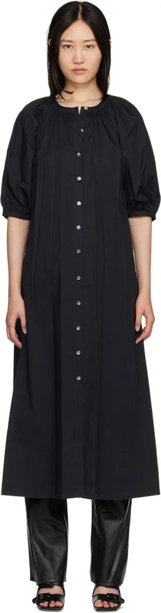 Staud Black Vincent Midi Dress