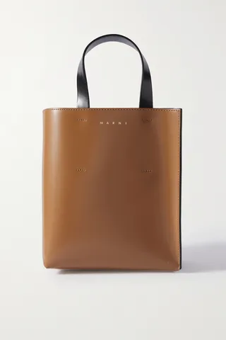 Marni - Museo Mini Color-block Leather Tote - Brown