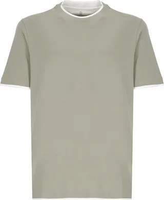 Brunello Cucinelli Logo Embroidered T-Shirt