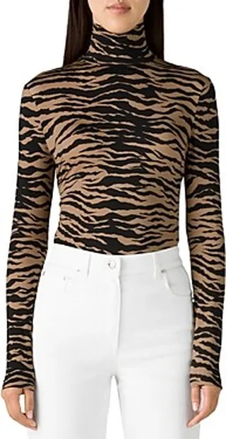St. John Tiger Print Turtleneck