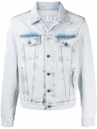 Bleached-Effect Denim Jacket