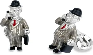 Deakin & Francis - Deakin & Francis Sterling Silver Grey Suit Businessman Cufflinks