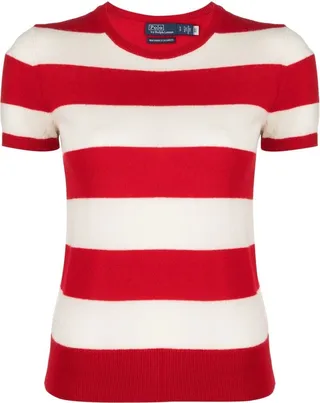striped cashmere T-shirt