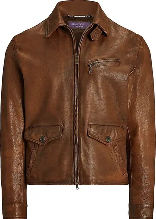 Hugh Newsboy Leather Bomber Jacket