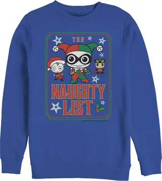 Men's Batman Christmas Naughty List Sweatshirt - Royal Blue - 3X Large