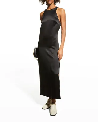Twist-Back Silk Slip Dress