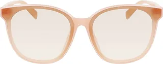 66mm Simple Logo Modified Rectangle Sunglasses