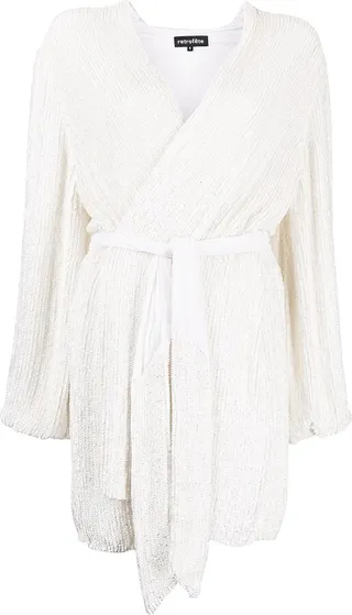 Sequined Wrap Mini Dress