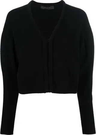 fine-knit V-neck cardigan
