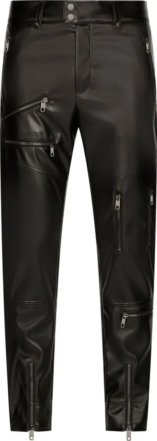 Multi-Zip Straight-Leg Trousers