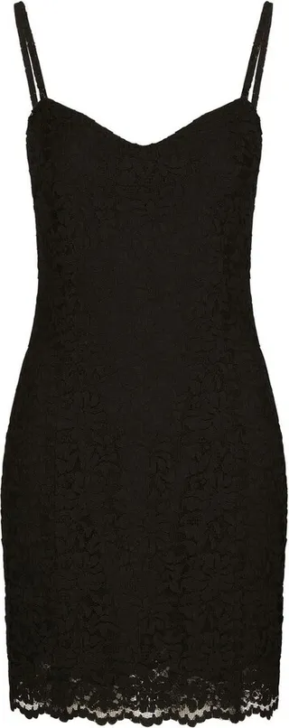 KIM DOLCE&GABBANA floral-lace mini dress