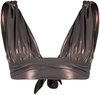 Pleat-Triangle Bikini Top