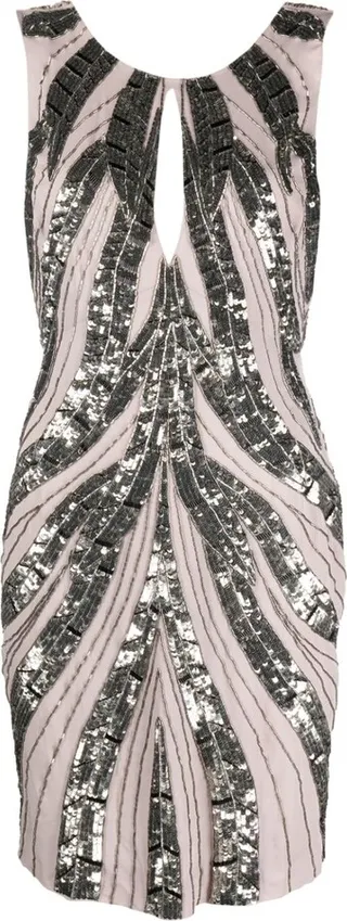 Sequin-Embellished Silk Dress