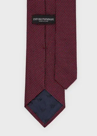 Pure silk tie with jacquard micro-pattern
