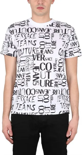 Versace Jeans Couture Logo Lettering Crewneck T-Shirt