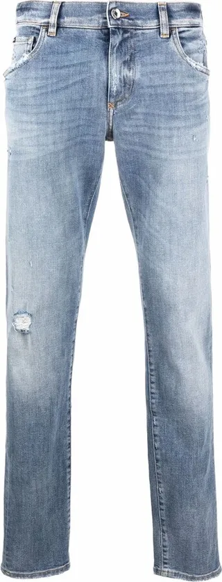 Distressed Slim-Fit Jeans