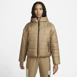 Women's Nike Sportswear Therma-FIT Repel Synthetic-Fill Hooded Jacket in Brown