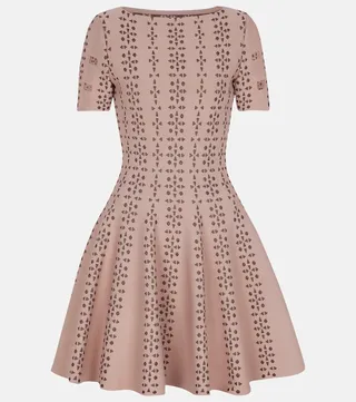 Stretch-knit jacquard minidress