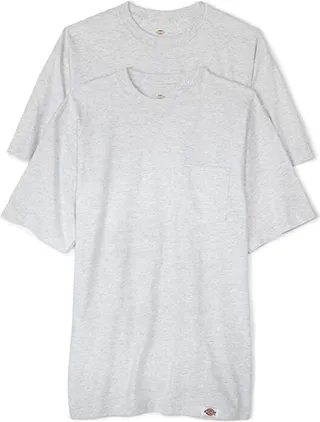 Dickies Men's Short Sleeve Pocket T-Shirts Two-Pack (Ash Gray) Men's T Shirt