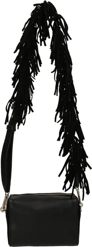 Furla Frayed-Trim Zipped Shoulder Bag