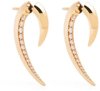 18kt rose gold Hook diamond earrings