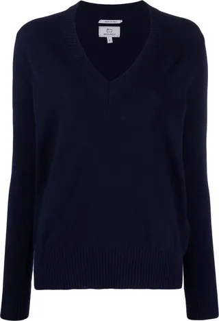ribbed V-neck jumper