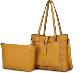 MKF Collection by Mia K Raya Vegan Leather Women’s Shoulder Handbag Pouch - Yellow