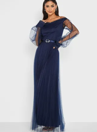 Off-Shoulder Tulle Dress