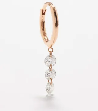 Diamond & 18kt Rose-gold Hoop Single Earring