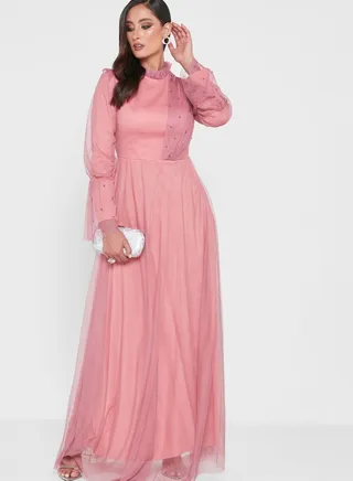 Cinched Waist Tulle Dress