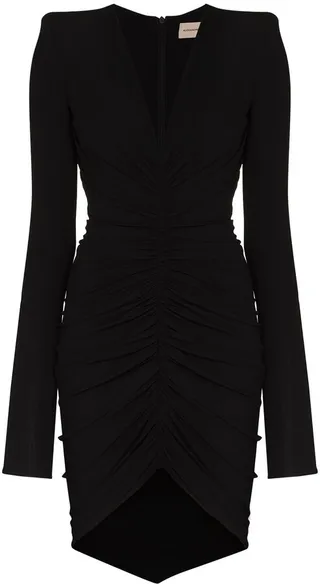 Padded Shoulder Midi Dress