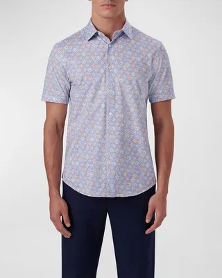 Men's OoohCotton Tech Floral Sport Shirt