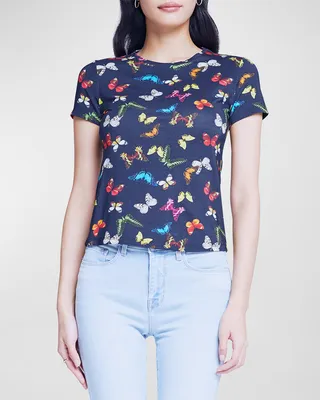 Ressi Butterfly Short-Sleeve Crewneck Tee