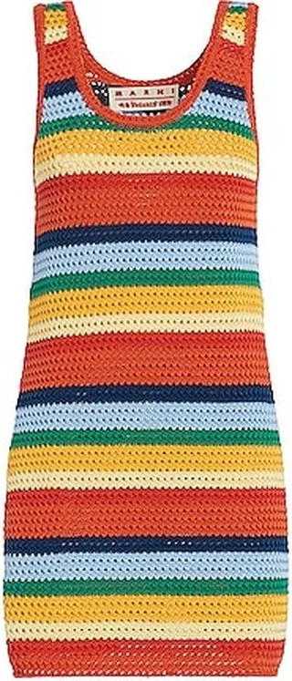 Marni x No Vacancy Inn Crochet Mini Dress in Yellow