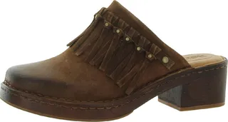 Harmony Womens Leather Slip On Clogs