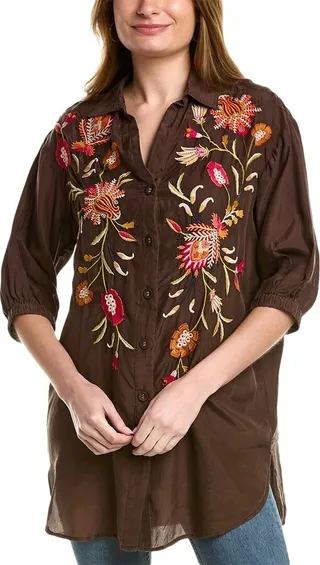 Johnny Was Rosalva Oversized Weekend Silk Tunic