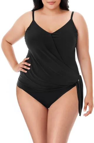 Plus Size Alex Tie-Side Tankini Swim Top