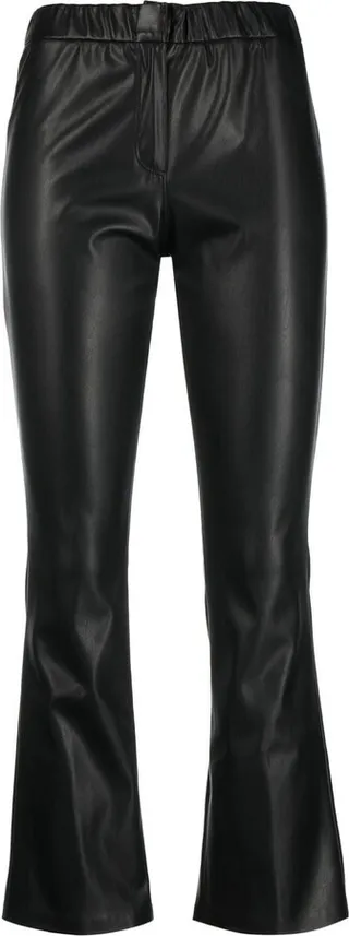 Faux-Leather Cropped Trousers