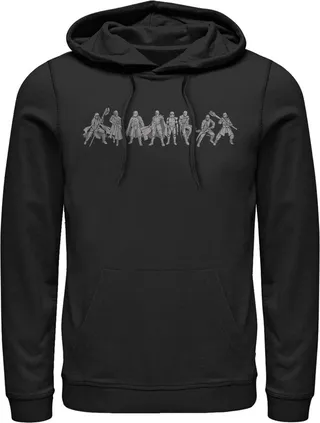 Men's Star Wars: The Rise of Skywalker Knights of Ren Line Pull Over Hoodie - Black - 2X Large