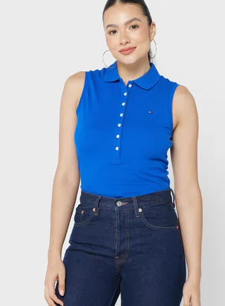 Polo Neck Logo T-Shirt