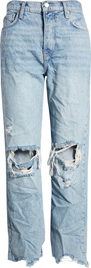 We the Free Distressed Tapered Baggy Boyfriend Jeans