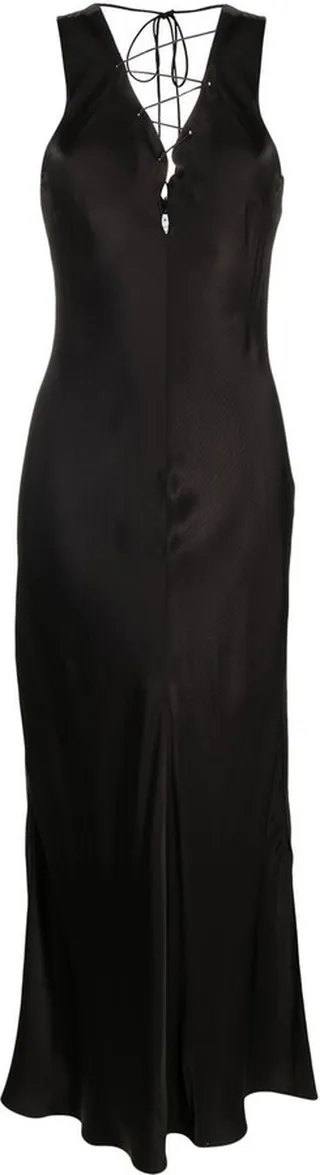 Lace-Up Midi Dress