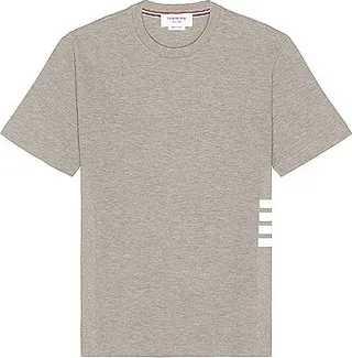 Thom Browne 4 Bar Short Sleeve Cuff Tee in Grey