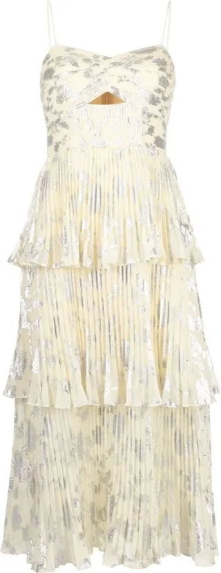 Metallic Jacquard Midi Dress