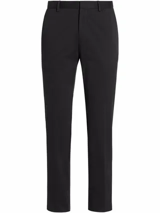 Slim-Cut Cotton Trousers