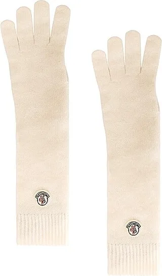 Moncler Wool Gloves in Cream